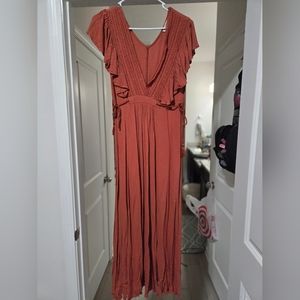 Large baltic born rust orange maxi dress